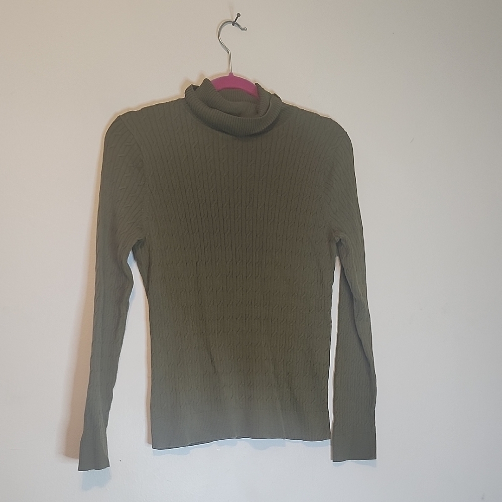 Talbots Olive Cowl Neck Sweater